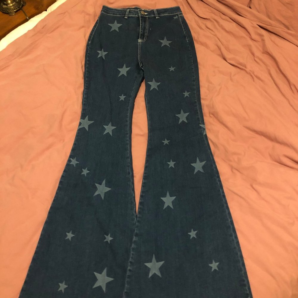 High waisted Star Flare Denim Jeans